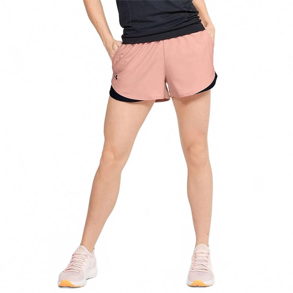 NEW UNDER ARMOUR women's play up shorts 3.0 in peach frost